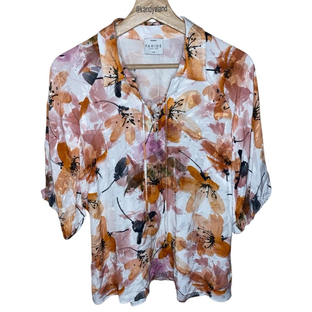 FARIDE Women’s Floral Watercolor Blouse